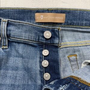 7 For All Mankind Luxe Vintage "Josefina"Blue Denim Size 28 Button Fly